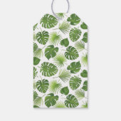 Stijlvol groen tropisch lederpatroon cadeaulabel (Achterkant)