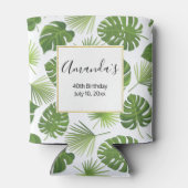 Stijlvol groen tropisch lederpatroon van afgelopen blikjeskoeler (Achterkant)