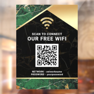 Stijlvol groene QR-code Wifi-netwerkwachtwoord Raamsticker