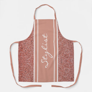 Stijlvol haarstijllijstRoos Gold Glitter Script Schort