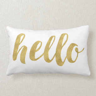Stijlvol Hallo in gouden decoratief Kussen