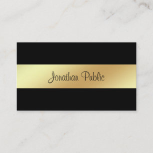 Stijlvol handgeschreven glamour Black Gold Luxe Visitekaartje