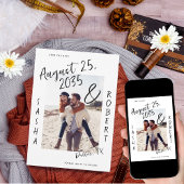 Stijlvol handgeschreven script Ampersand Photo Wed Save The Date