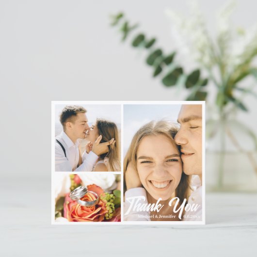 stijlvol handschrift bruiloft 3 foto's collage kaa (Staand voorkant)