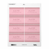 Stijlvol handschrift sjabloon roze goud glans etiket (Full Sheet)