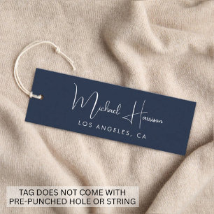 Stijlvol handtekeningscript Blue Hang Label