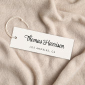 Stijlvol handtekeningscript QR Code Cream Hang Lab Mini Visitekaartje