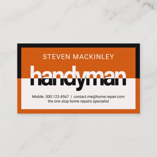 Stijlvol Handyman Uithangbord Frame Visitekaartje (Voorkant)