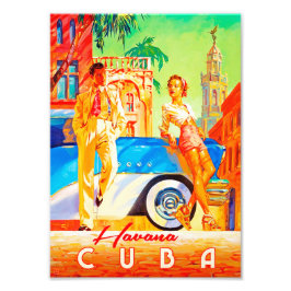 Stijlvol  Havana Streets Poster. Foto Afdruk