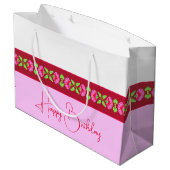 Stijlvol, helder roze en geplateerd groot cadeauzakje (Achterkant Gekanteld)