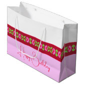 Stijlvol, helder roze en geplateerd groot cadeauzakje (Voorkant Gekanteld)