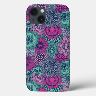 Stijlvol heldere patroon van prachtige bloemen iPhone 13 hoesje