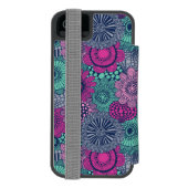 Stijlvol heldere patroon van prachtige bloemen incipio iPhone portemonnee hoesje (Agenda Achterkant)