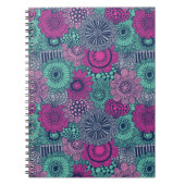 Stijlvol heldere patroon van prachtige bloemen notitieboek (Voorkant)