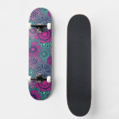 Stijlvol heldere patroon van prachtige bloemen skateboard (Voorkant)