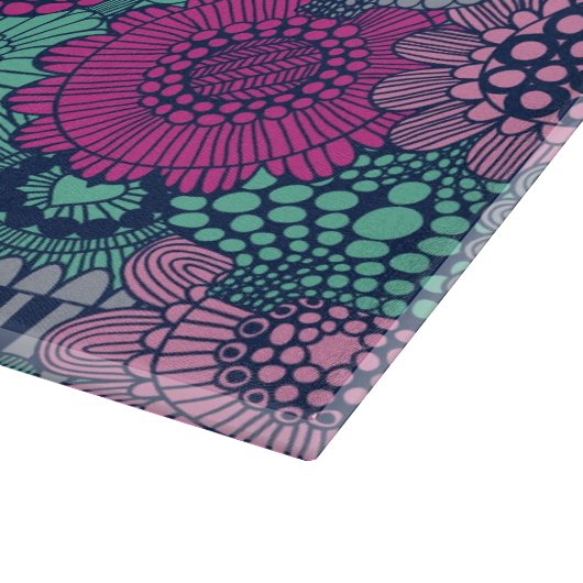 Stijlvol heldere patroon van prachtige bloemen snijplank (Hoek)