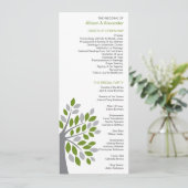 Stijlvol Herfst Green Tree Wedding Program Programma (Staand voorkant)