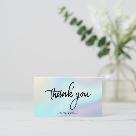 Stijlvol holografisch Hartelijk dank voor uw aanko Visitekaartje (Staand voorkant)