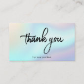 Stijlvol holografisch Hartelijk dank voor uw aanko Visitekaartje (Voorkant)