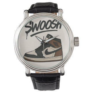 Stijlvol horloge met slimme schoen en "Swoosh"