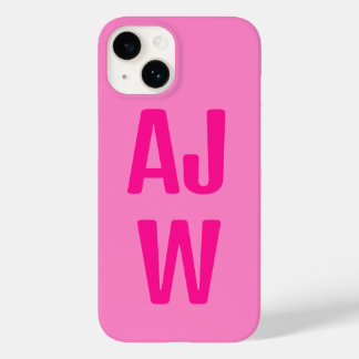 Stijlvol Hot Pink Monogram Case-Mate iPhone 14 Hoesje