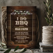 Stijlvol hout Ik doe Barbecue verlovingsfeest Kaart