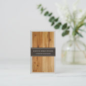 Stijlvol houten korrel in modern intern ontwerp visitekaartje (Staand voorkant)
