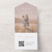 Stijlvol huwelijk met foto en code all in one uitnodiging (Binnen)