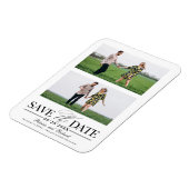 Stijlvol huwelijk sparen Datum 2 fotocollage Magneet (Linkerzijde)