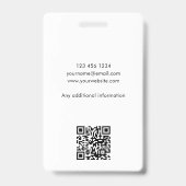 Stijlvol ID-foto Logo QR-code Leisteenblauw Beveil Badge (Achterkant)
