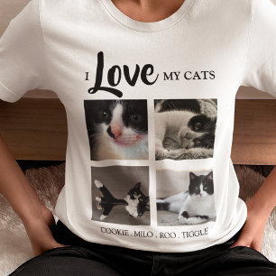 Stijlvol Ik hou van mijn Kat Foto T-shirt
