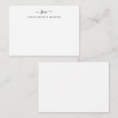 Stijlvol Initiaal met twee monogram, Girly Script  Notitiekaartje (Voorkant / Achterkant)