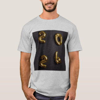 Stijlvol jaar 2024 Heren Dames Basis Grijs Kleur T-shirt
