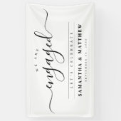 Stijlvol kalligrafie verlovingsfeest welkomstbord spandoek (Verticaal)