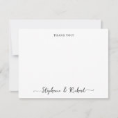 Stijlvol kalligrafiescript Weddenschap Bedankt Notitiekaartje (Voorkant)