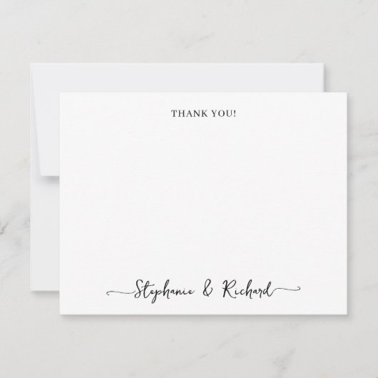 Stijlvol kalligrafiescript Weddenschap Bedankt Notitiekaartje (Voorkant)