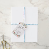 Stijlvol kalligrafisch schrift Dank u Floral Cadeaulabel (Met Touw)