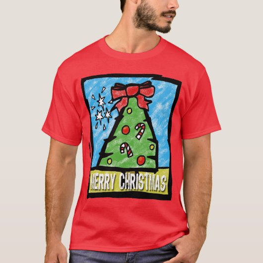 Stijlvol kerstbomen met Cartoon T-shirt (Voorkant)