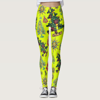 Stijlvol kerstboom juweel patroon leggings