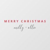 Stijlvol kerstfeest | Modern Trendy Red en White Raamsticker (Vel)