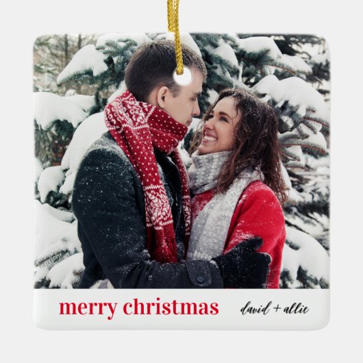 Stijlvol kerstfeest | Moderne versiering Keramisch Ornament (Voorkant)