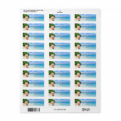 Stijlvol, Kerstmis, strand, kerstman en Snowman Etiket (Full Sheet)