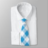 Stijlvol klassiek blauw geplakt gingham patroon stropdas (Gebonden)