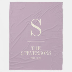 Stijlvol Klassiek Familie Monogram Oprichtingsdatu Fleece Deken