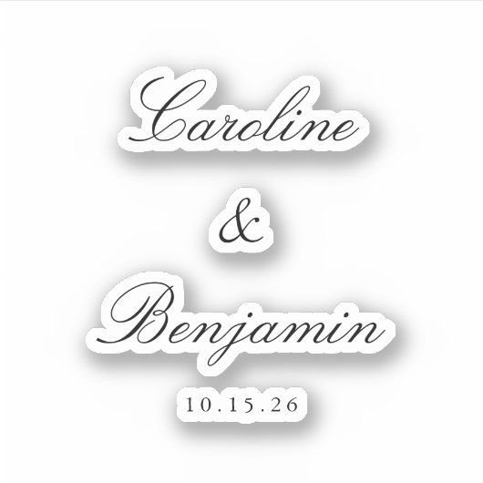 Stijlvol klassiek script elegant Weddenschap Custo Sticker (Voorkant)