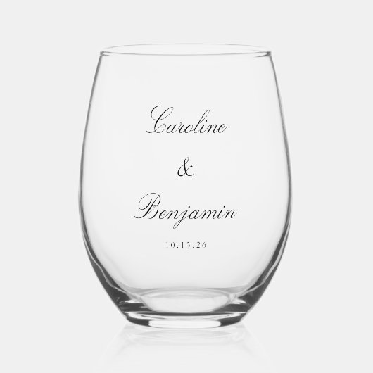 Stijlvol klassiek script elegant Weddenschap Custo Wijnglas Zonder Voet (Voorkant)