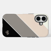 Stijlvol Kleurenblok Streepjespatroon met Monogram Case-Mate iPhone Case (Achterkant (horizontaal))