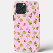 Stijlvol kleurig bloempatroon op roze achtergrond Case-Mate iPhone case (Achterkant)