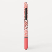 Stijlvol koraalbloempatroon met elk monogram Case-Mate iPhone case (Achterkant/links)