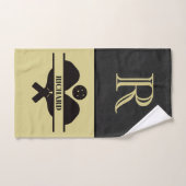 Stijlvol kunstleder monogram naam Pickleball Game Handdoek (Handdoek)